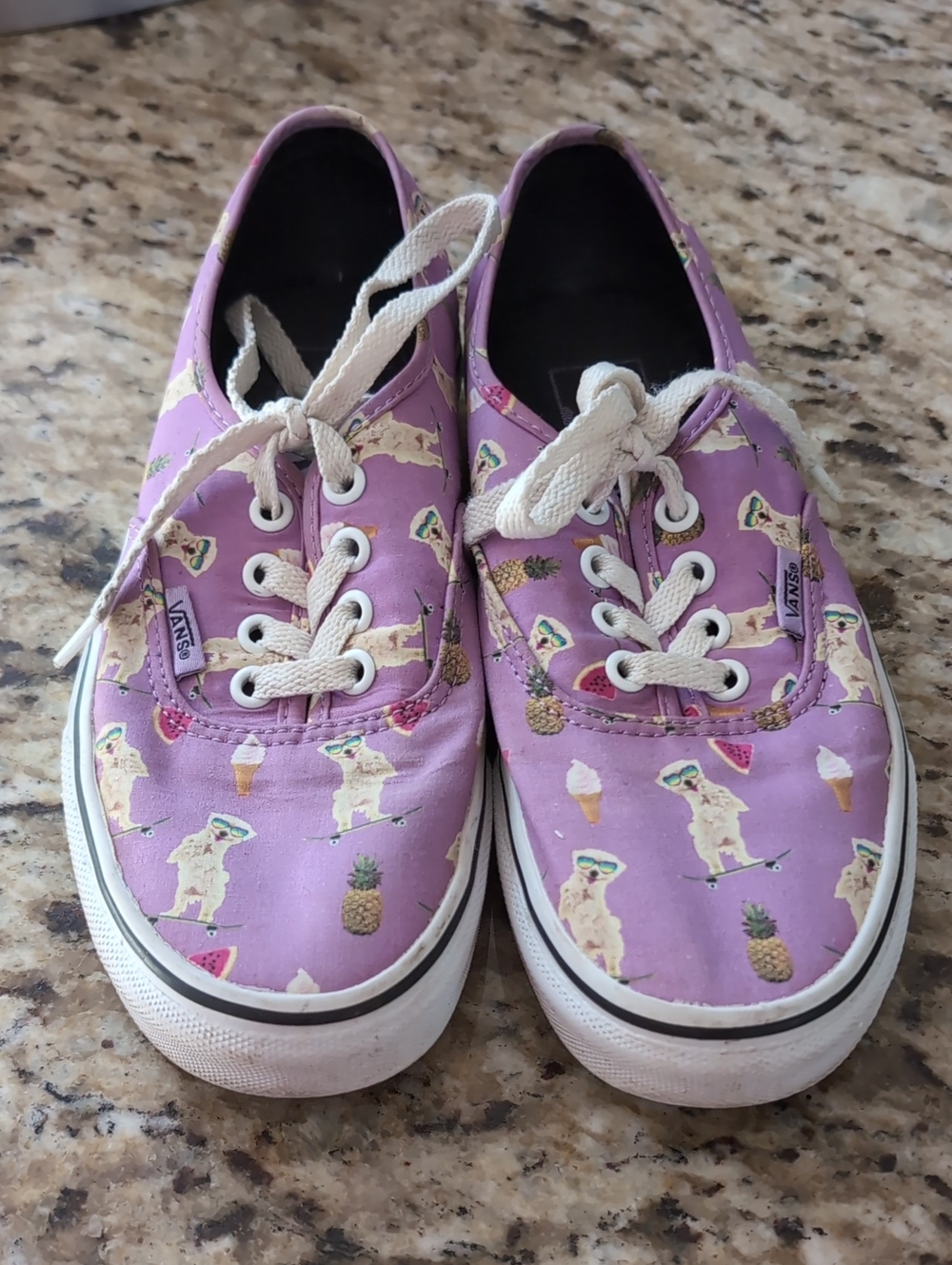 Vans Lavender Skate Dog Print Low-Top Sneakers
